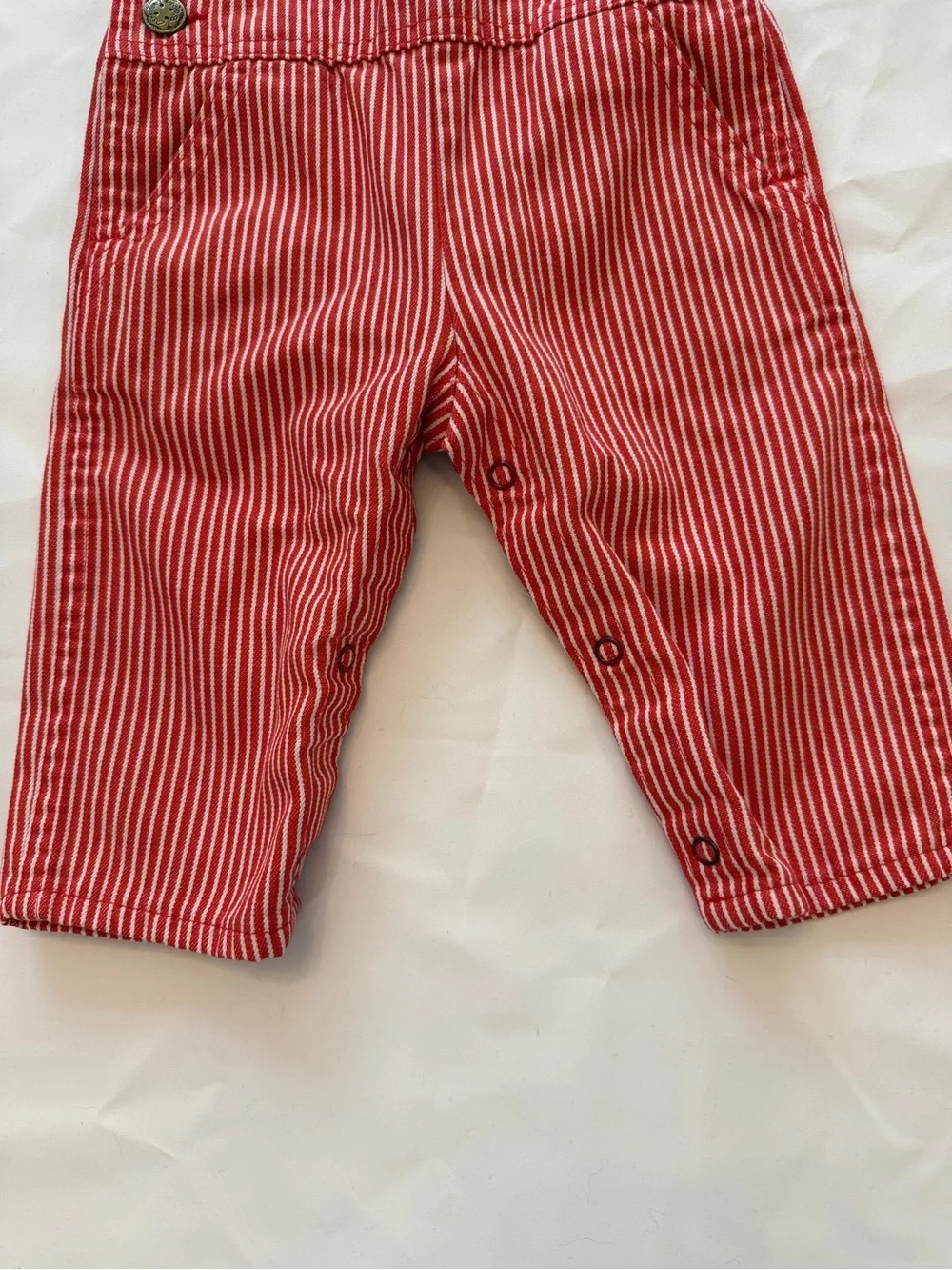 Vintage OshKosh Red Striped Kids Overalls